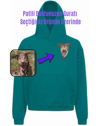 Hoodie (Kapşonlu) - Kişiye Özel Nakış Evcil Hayvan 🐶🐈