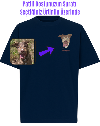 T-shirt - Kişiye Özel Nakış Evcil Hayvan 🐶🐈