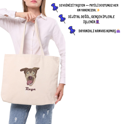 🐾 Pet Nakışlı Kanvas Çanta 🐶