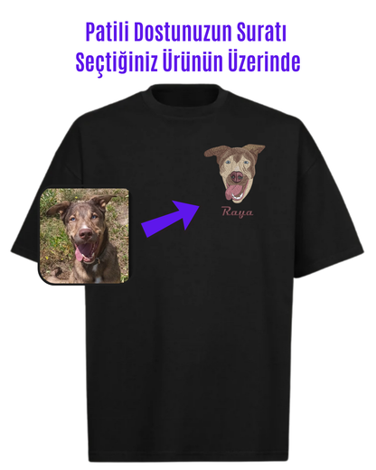 T-shirt - Kişiye Özel Nakış Evcil Hayvan 🐶🐈