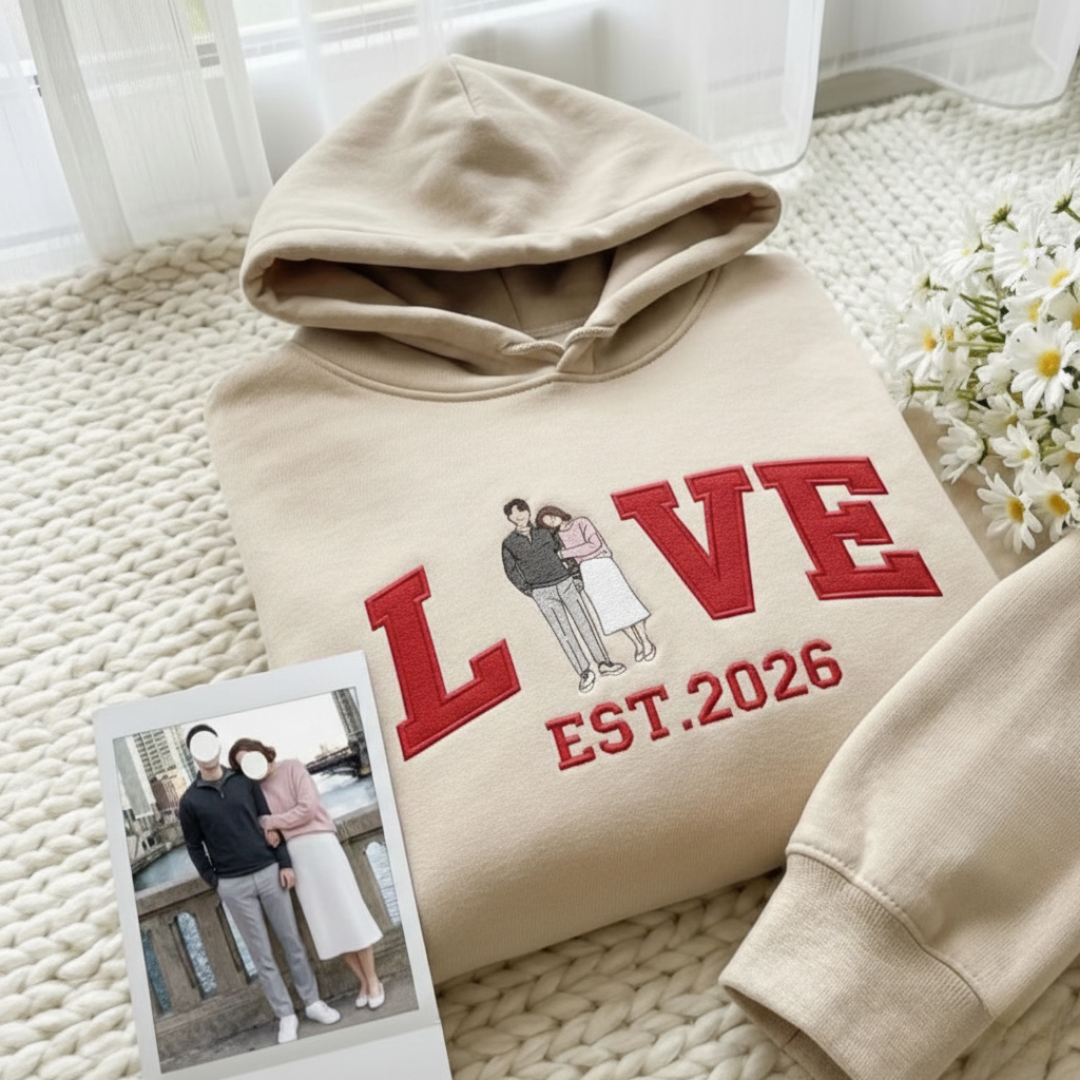 Aşka Dair Her Şey – EST. (İlişki Başlangıç Yılınız) Kişiye Özel Çift Nakışı