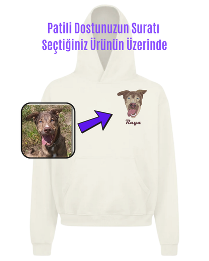 Hoodie (Kapşonlu) - Kişiye Özel Nakış Evcil Hayvan 🐶🐈