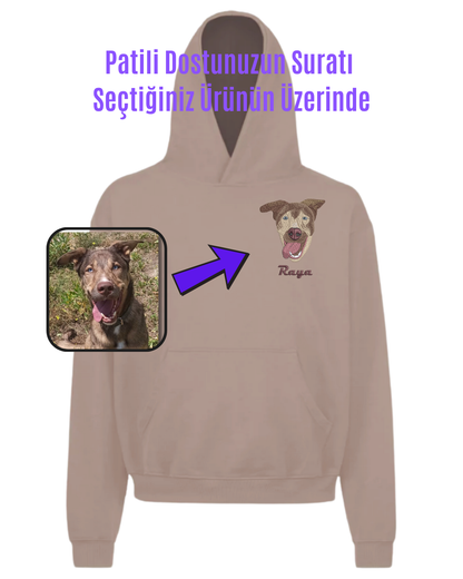 Hoodie (Kapşonlu) - Kişiye Özel Nakış Evcil Hayvan 🐶🐈
