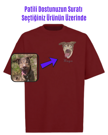 T-shirt - Kişiye Özel Nakış Evcil Hayvan 🐶🐈