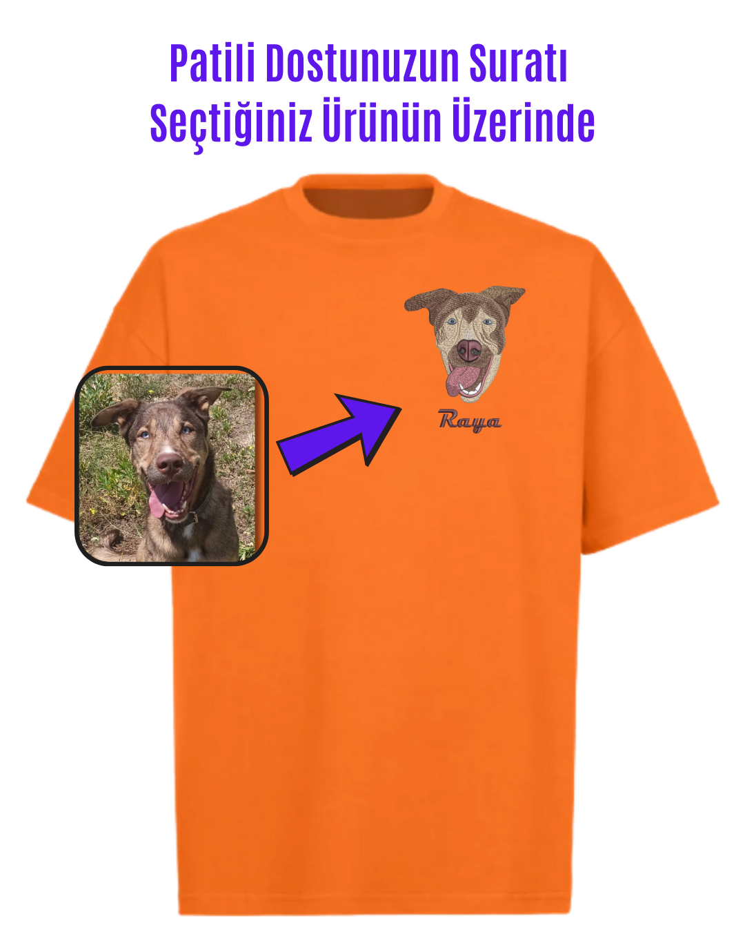 T-shirt - Kişiye Özel Nakış Evcil Hayvan 🐶🐈
