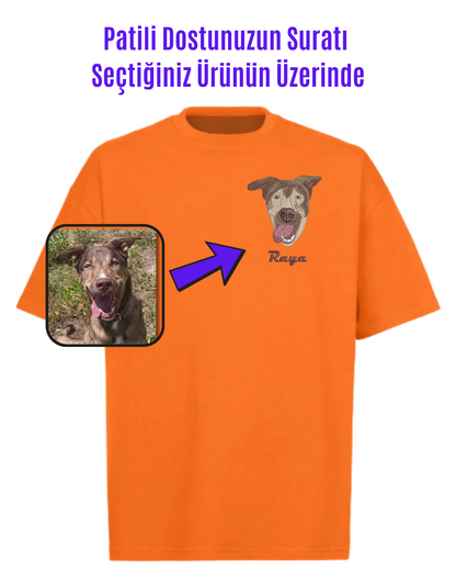 T-shirt - Kişiye Özel Nakış Evcil Hayvan 🐶🐈