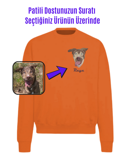Sweatshirt (Kapşonsuz) - Kişiye Özel Nakış Evcil Hayvan 🐶🐈