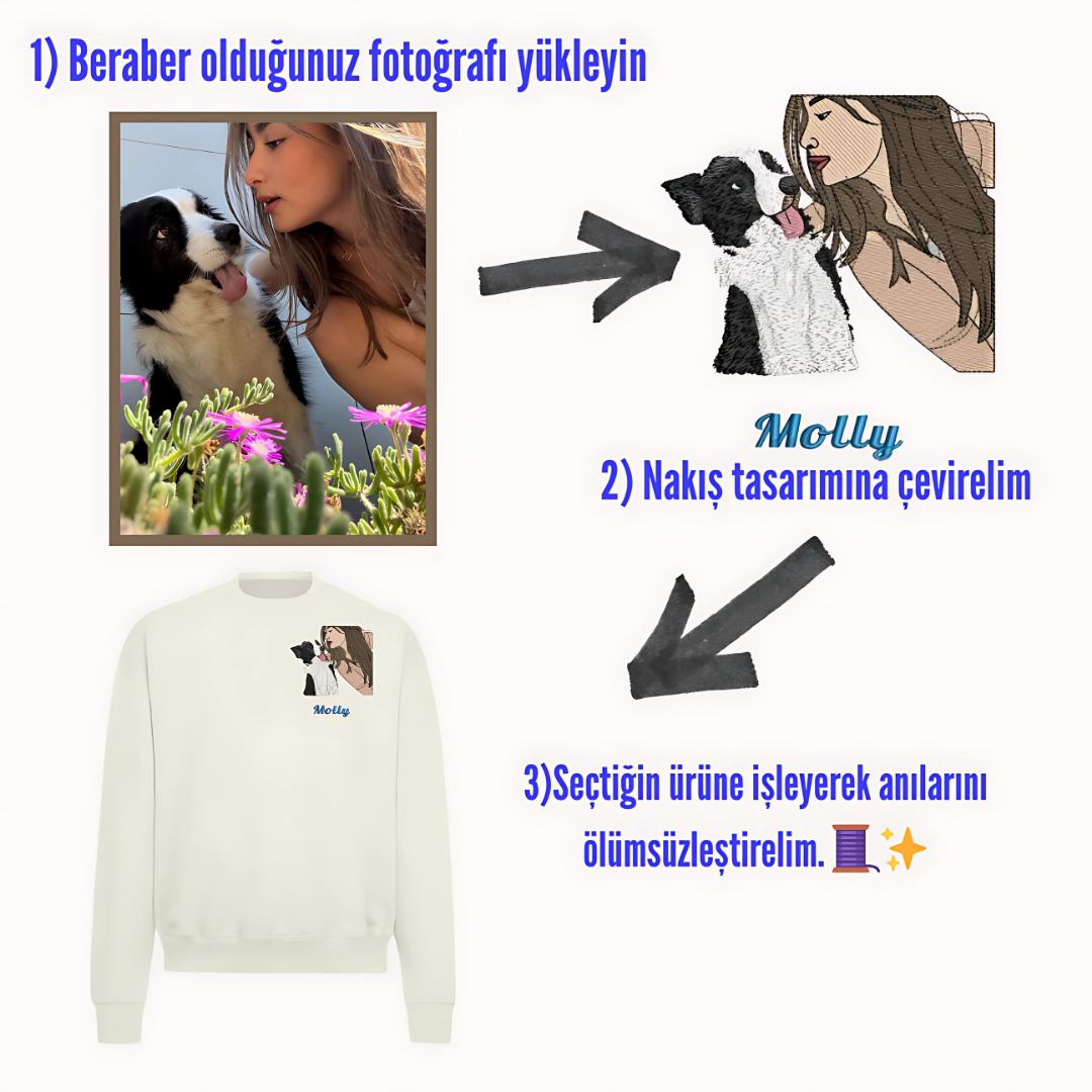 Sevimli Dostunla Olan Fotoğrafını📸  🧵✨ Seçtiğin Ürüne Nakışlıyoruz 👕🎁